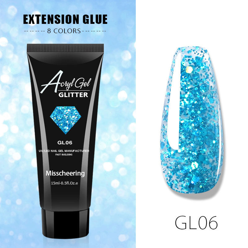 Glitter Builder Gel for Nails - Quick UV Extension Set