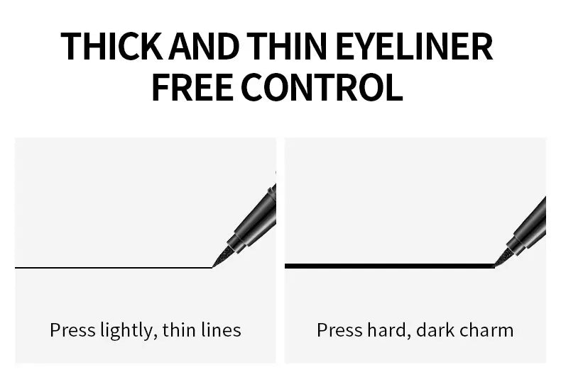 Black Liquid Eyeliner Pen with Rhinestones - Long Wear