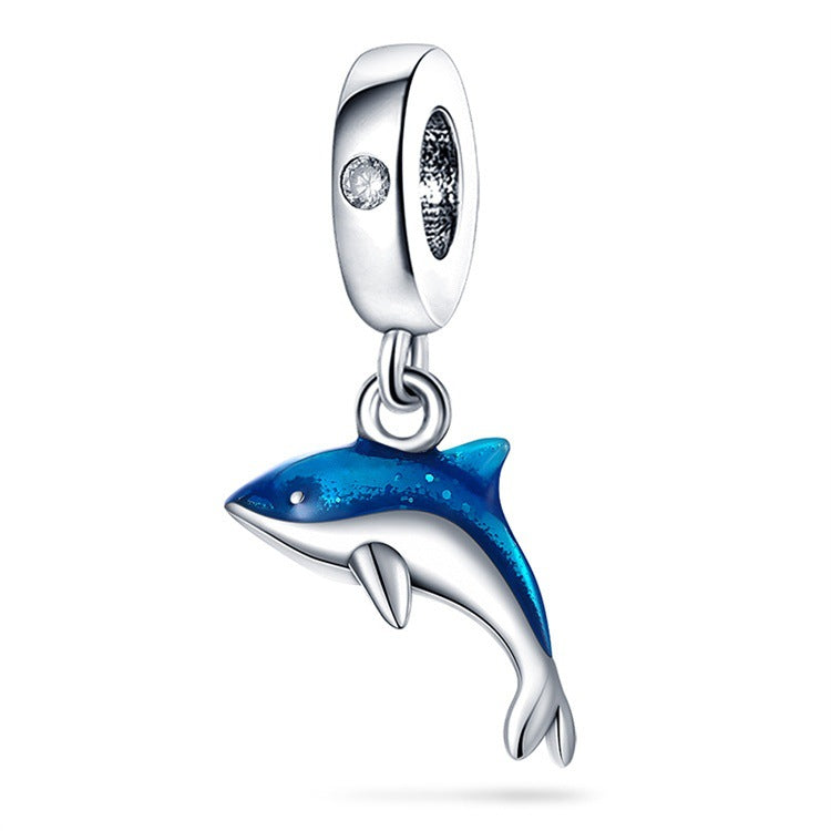 Ocean Blue Dolphin and Seahorse Pendant DIY Accessories