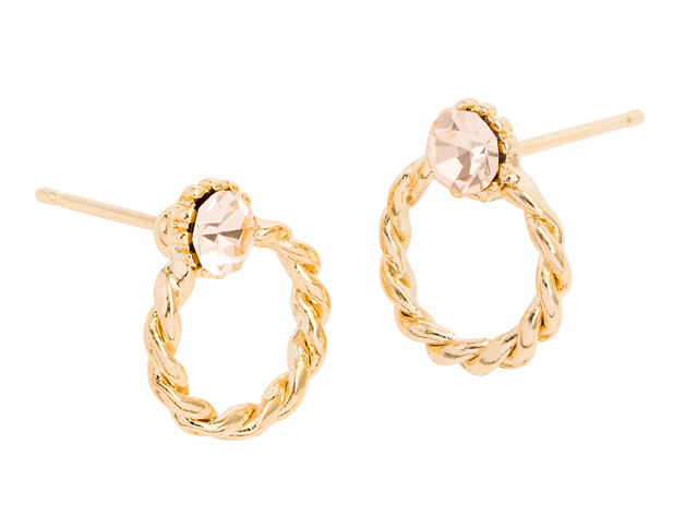 Personalized Rhinestone Twisted Earrings - Fashion Accessory