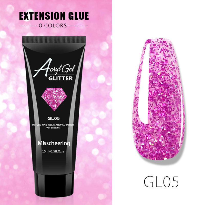 Glitter Builder Gel for Nails - Quick UV Extension Set