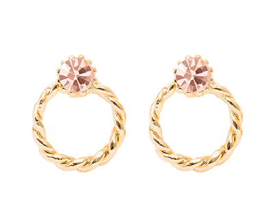 Personalized Rhinestone Twisted Earrings - Fashion Accessory