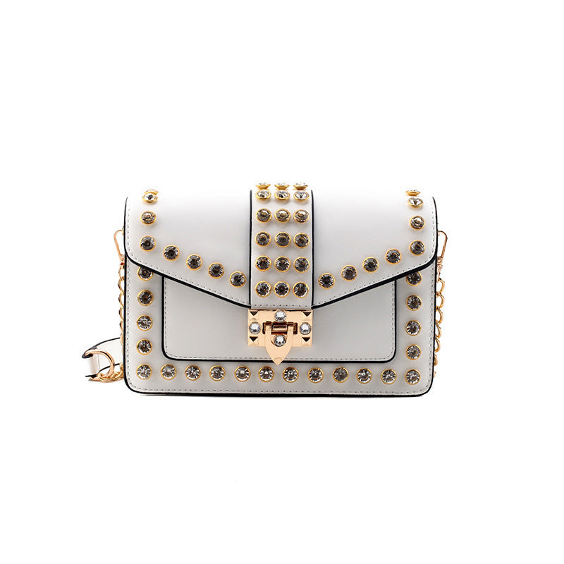 Fashionable Rhinestone Shoulder Chain Crossbody Bag