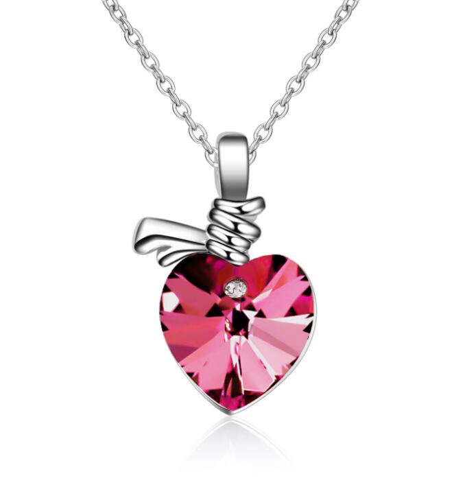 Crystal Heart Necklace - Ocean Heart Design