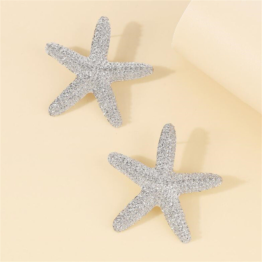 Exaggerated Star Beach Ocean Pendant Necklace Earring Set