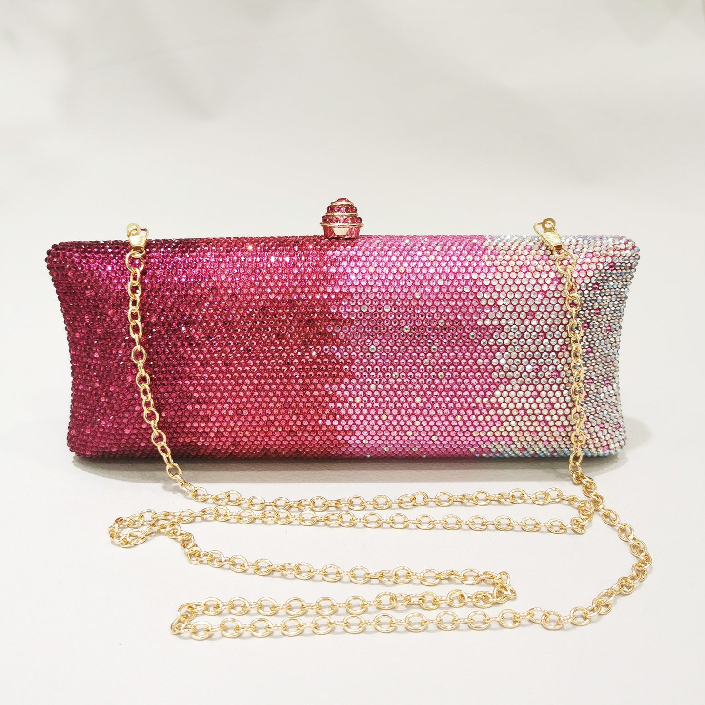 Gradient Rhinestone Evening Clutch Bag