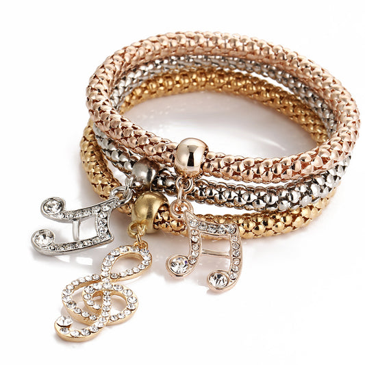 Hollow Carved Diamond Elastic Bracelet