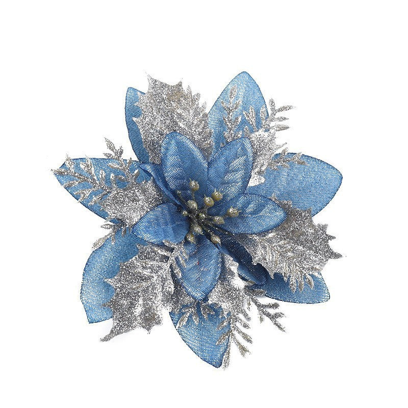 15CM Christmas Gold Glitter Hollow 3D Flower DIY Decor