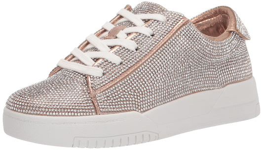 Jessica Simpson Womens Silesta Sparkle Sneaker Champagne 8.5