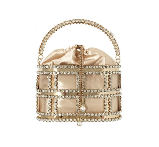 Diamond Rhinestone Evening Drawstring Women's Bag