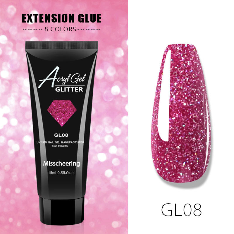Glitter Builder Gel for Nails - Quick UV Extension Set