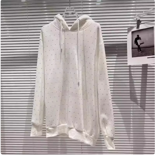 Sparkle Rhinestone Hooded Pullover