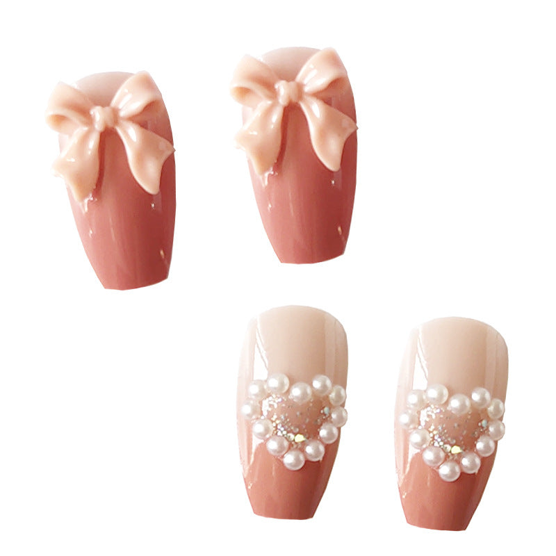 Detachable Mid-length Gradient Love Butterfly Fake Nails