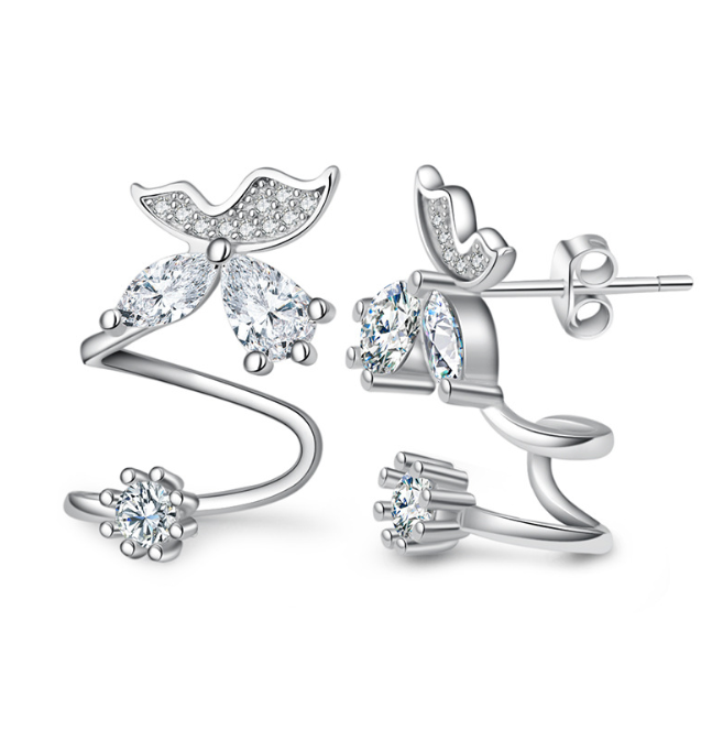 Butterfly Rhinestone Ear Clips (Earrings)