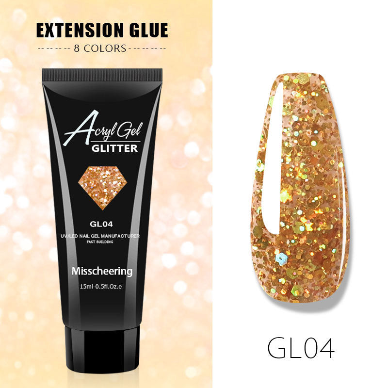 Glitter Builder Gel for Nails - Quick UV Extension Set