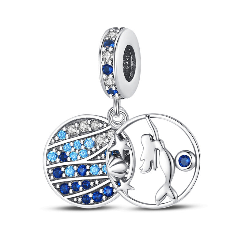 Ocean Blue Dolphin and Seahorse Pendant DIY Accessories