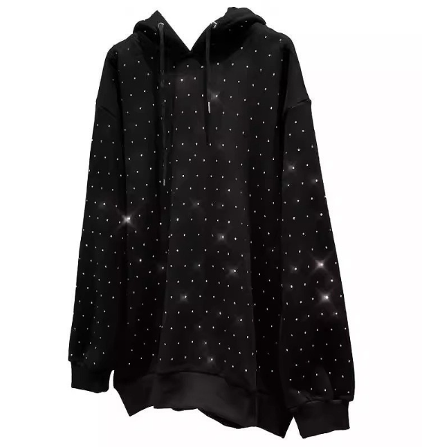 Sparkle Rhinestone Hooded Pullover