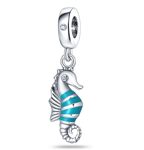 Ocean Blue Dolphin and Seahorse Pendant DIY Accessories