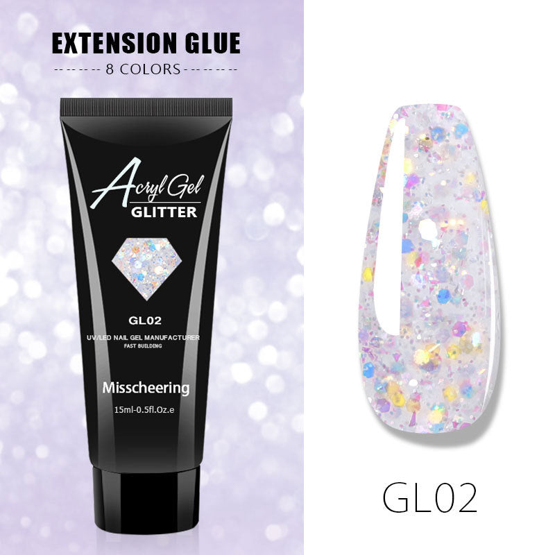Glitter Builder Gel for Nails - Quick UV Extension Set
