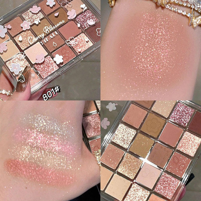 Dikalu Sakura Dance 20-Color Glitter Eyeshadow Palette