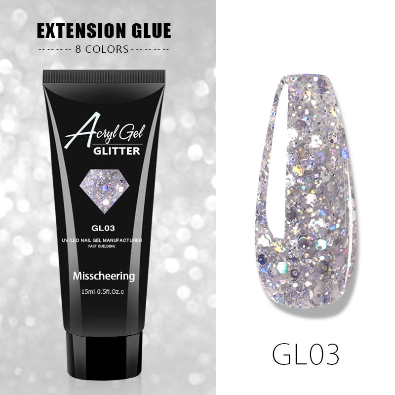Glitter Builder Gel for Nails - Quick UV Extension Set