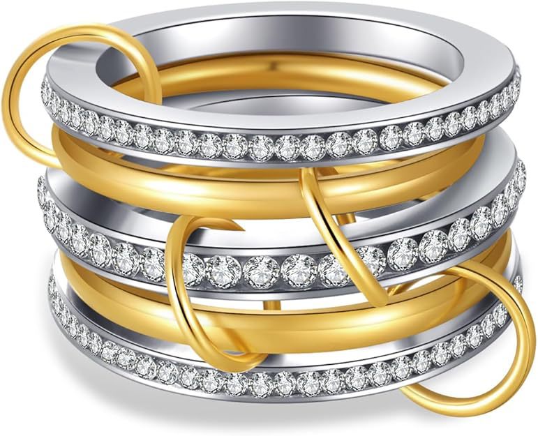 Stainless Steel Diamond Ring