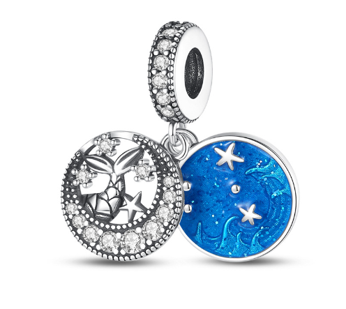 Ocean Blue Dolphin and Seahorse Pendant DIY Accessories