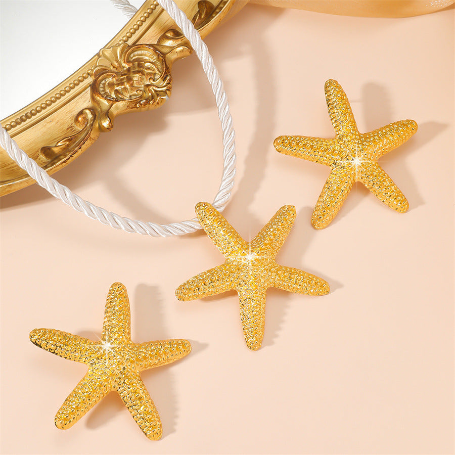 Exaggerated Star Beach Ocean Pendant Necklace Earring Set