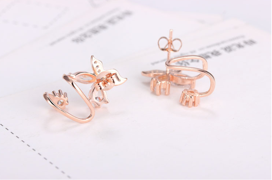 Butterfly Rhinestone Ear Clips (Earrings)