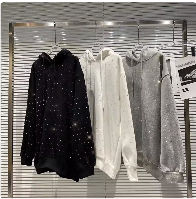 Sparkle Rhinestone Hooded Pullover