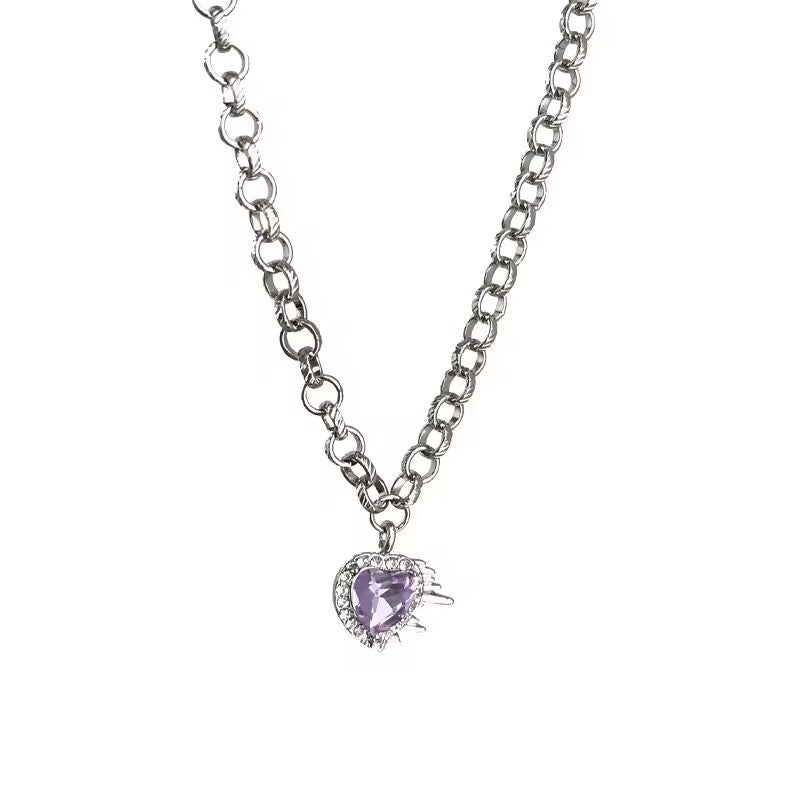 High-Quality Pink Cherry Pearl Stitch Clavicle Chain