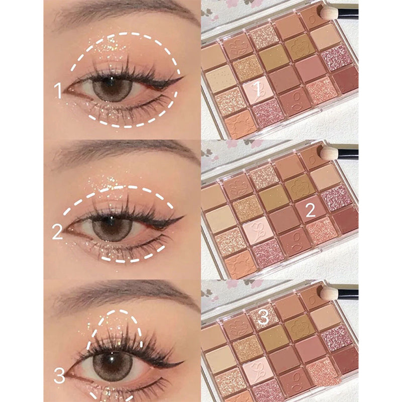 Dikalu Sakura Dance 20-Color Glitter Eyeshadow Palette