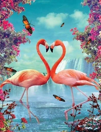 Diamond Painting - Rhinestone Flamingo Art