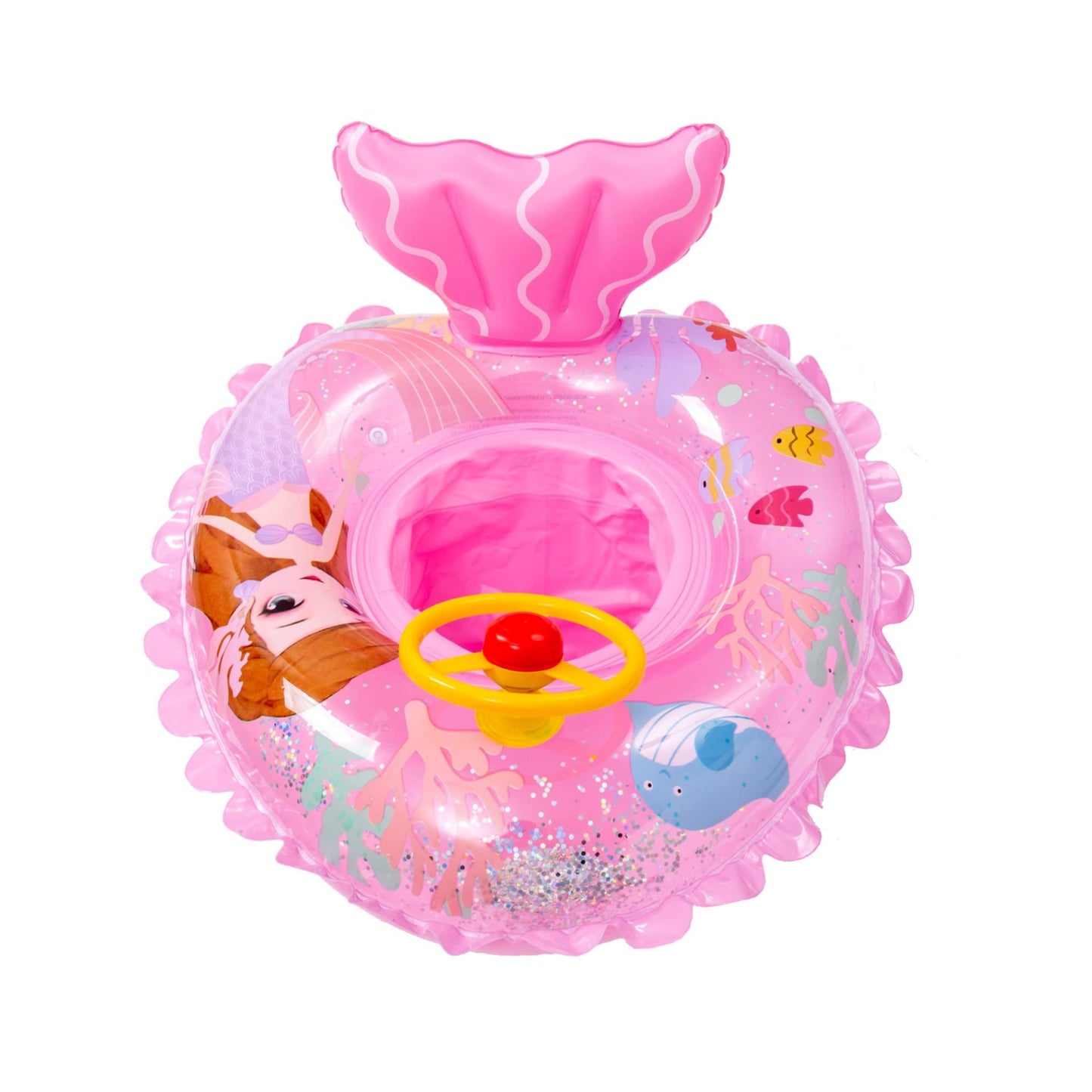 Baby Swimming Float Swim Ring Cute Floaties with Seat and Handle Pool Floats Toys Fun Water Raft Lounge Party Supplies for Infant Toddler Kids Children Age 1-5 Years