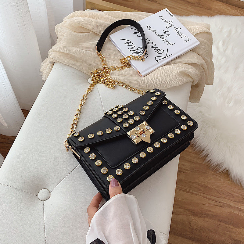 Fashionable Rhinestone Shoulder Chain Crossbody Bag