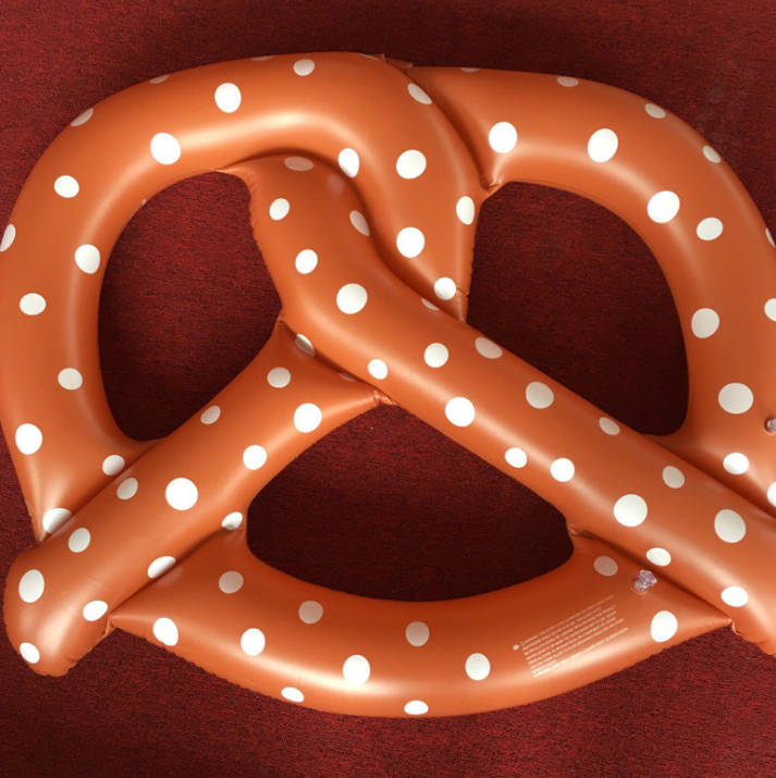 Inflatable Bagel Float, Large Thick Swim Ring for Adults