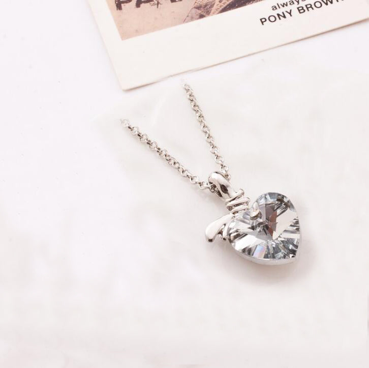 Crystal Heart Necklace - Ocean Heart Design