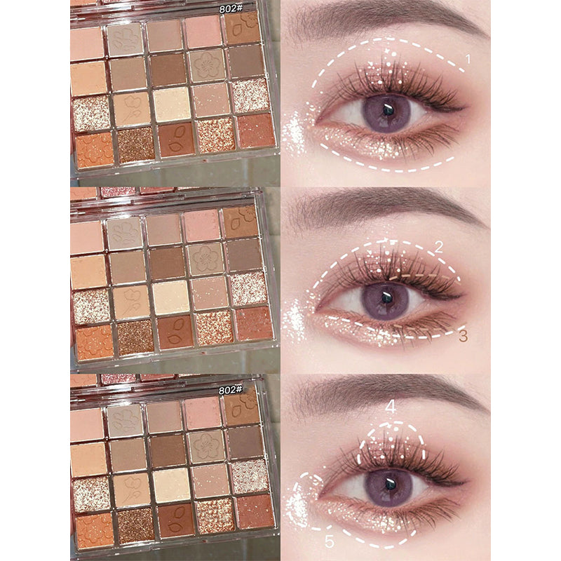 Dikalu Sakura Dance 20-Color Glitter Eyeshadow Palette