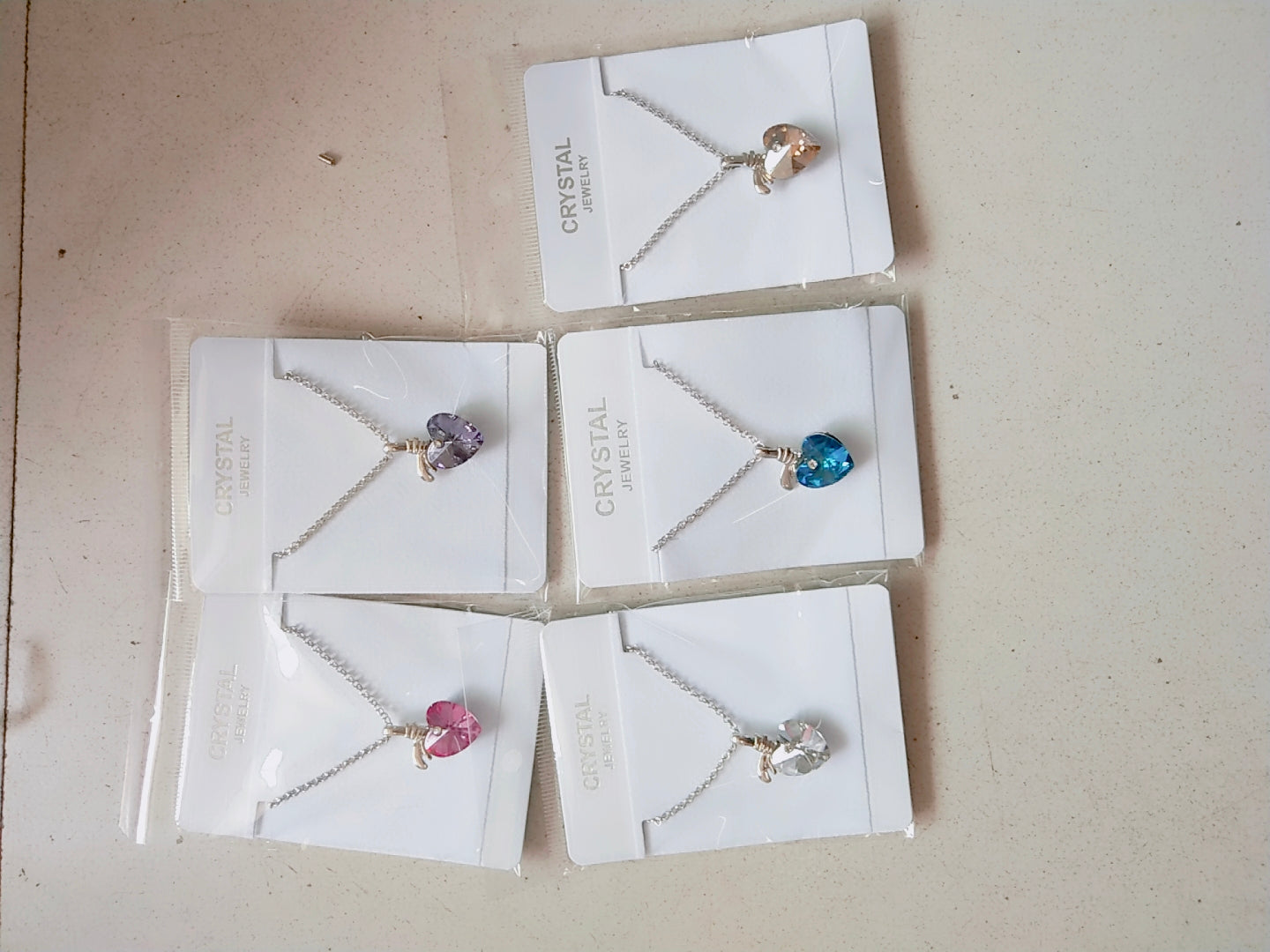 Crystal Heart Necklace - Ocean Heart Design
