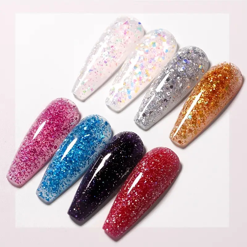 Glitter Builder Gel for Nails - Quick UV Extension Set
