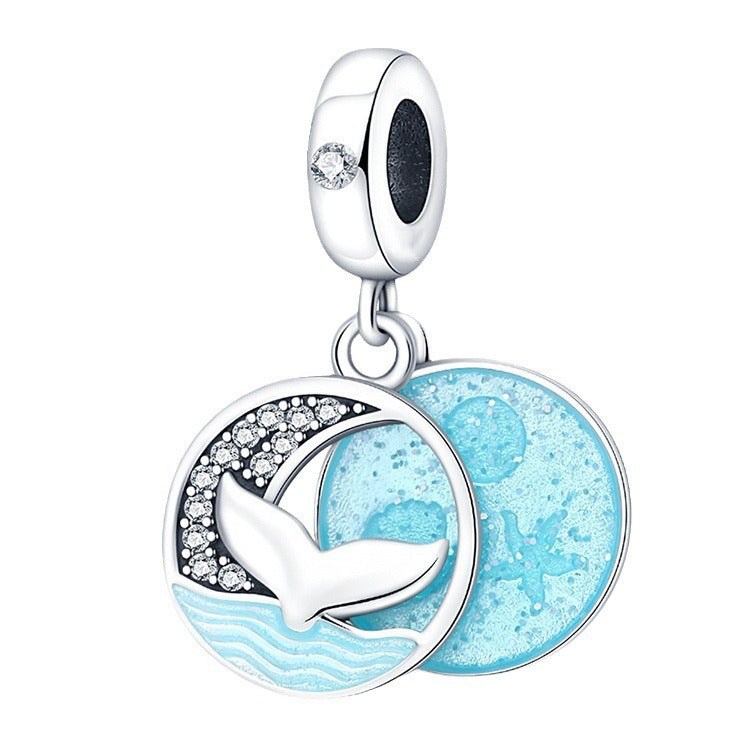 Ocean Blue Dolphin and Seahorse Pendant DIY Accessories