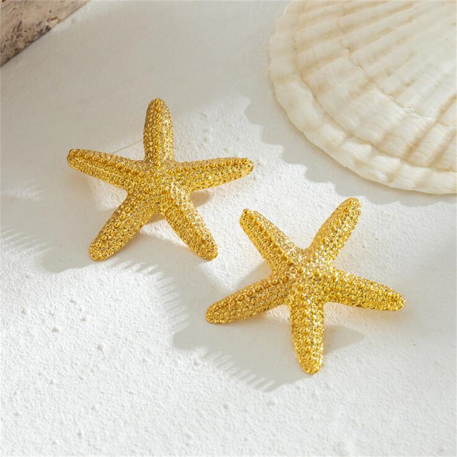Exaggerated Star Beach Ocean Pendant Necklace Earring Set