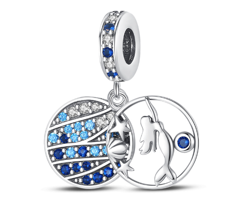 Ocean Blue Dolphin and Seahorse Pendant DIY Accessories