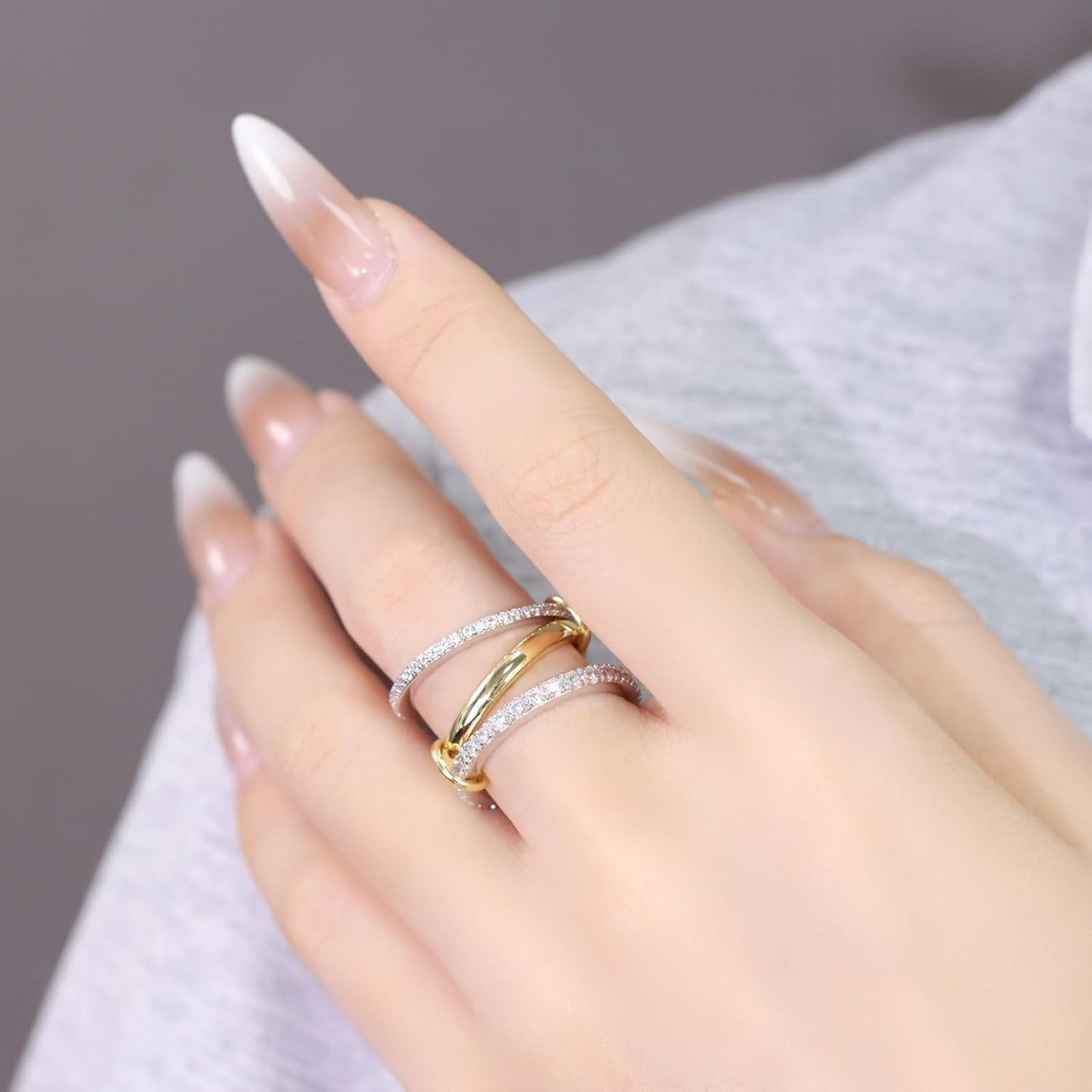 Stainless Steel Diamond Ring