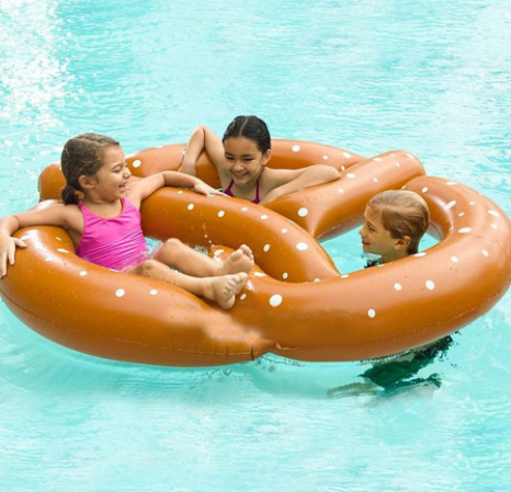 Inflatable Bagel Float, Large Thick Swim Ring for Adults