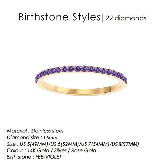 Colorful Rhinestone Stainless Steel Ring
