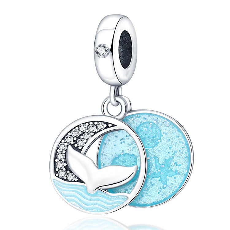 Ocean Blue Dolphin and Seahorse Pendant DIY Accessories