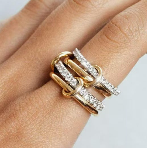 Stainless Steel Diamond Ring