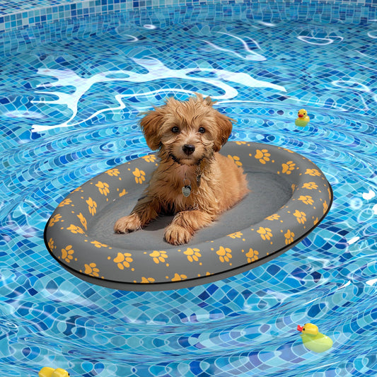 Pet Soft Dog Float Raft - Inflatable Dog Swimming Float for Summer (Small Grey)
