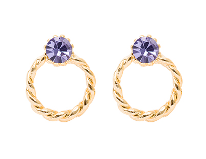 Personalized Rhinestone Twisted Earrings - Fashion Accessory